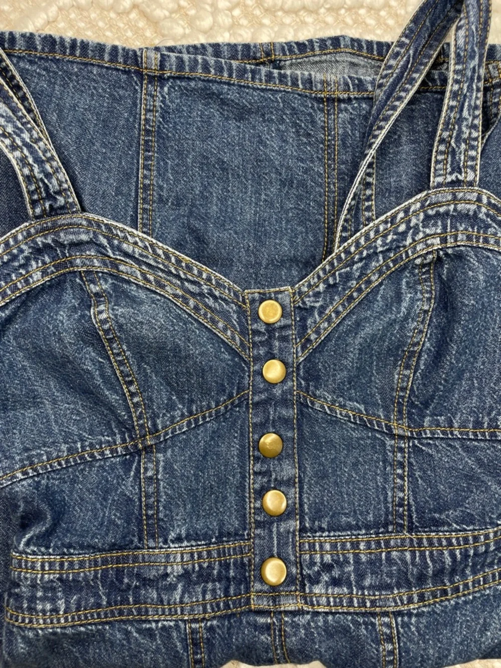 Japna Denim Dress Button-Front Mini - Size S - Picture 4 of 4